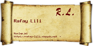 Rafay Lili névjegykártya